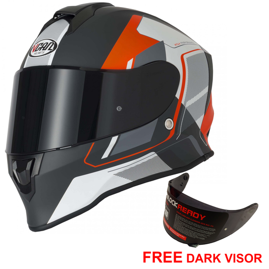 Vcan V151 - Pulsar Orange - Free Dark Visor