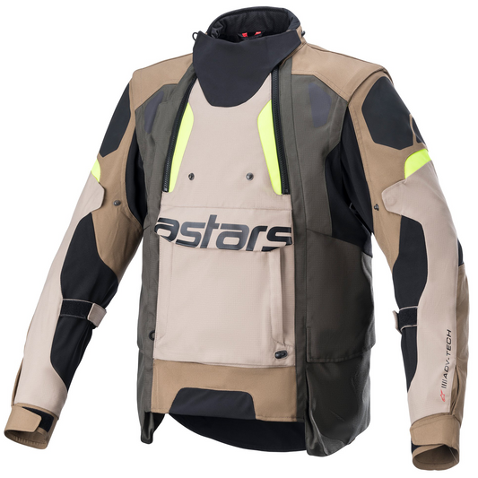 Alpinestars Halo Drystar Jacket - Dark Khaki/Sand/Yel Flo