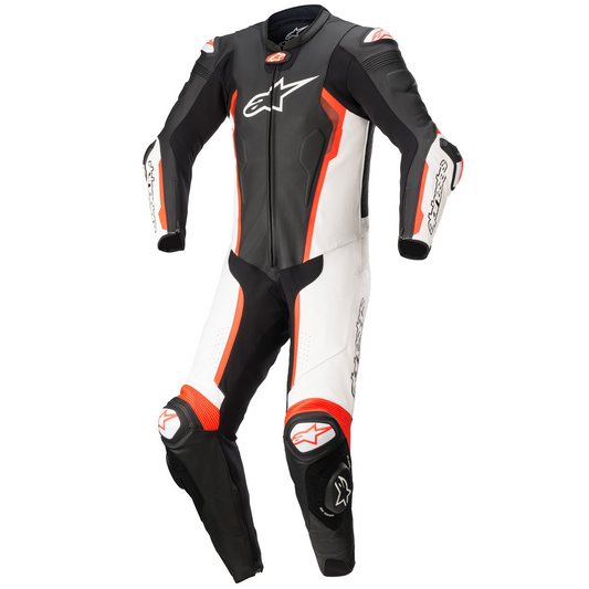 Alpinestars Missile V2 1 Piece Leather Suit - Black/White/Red Flo