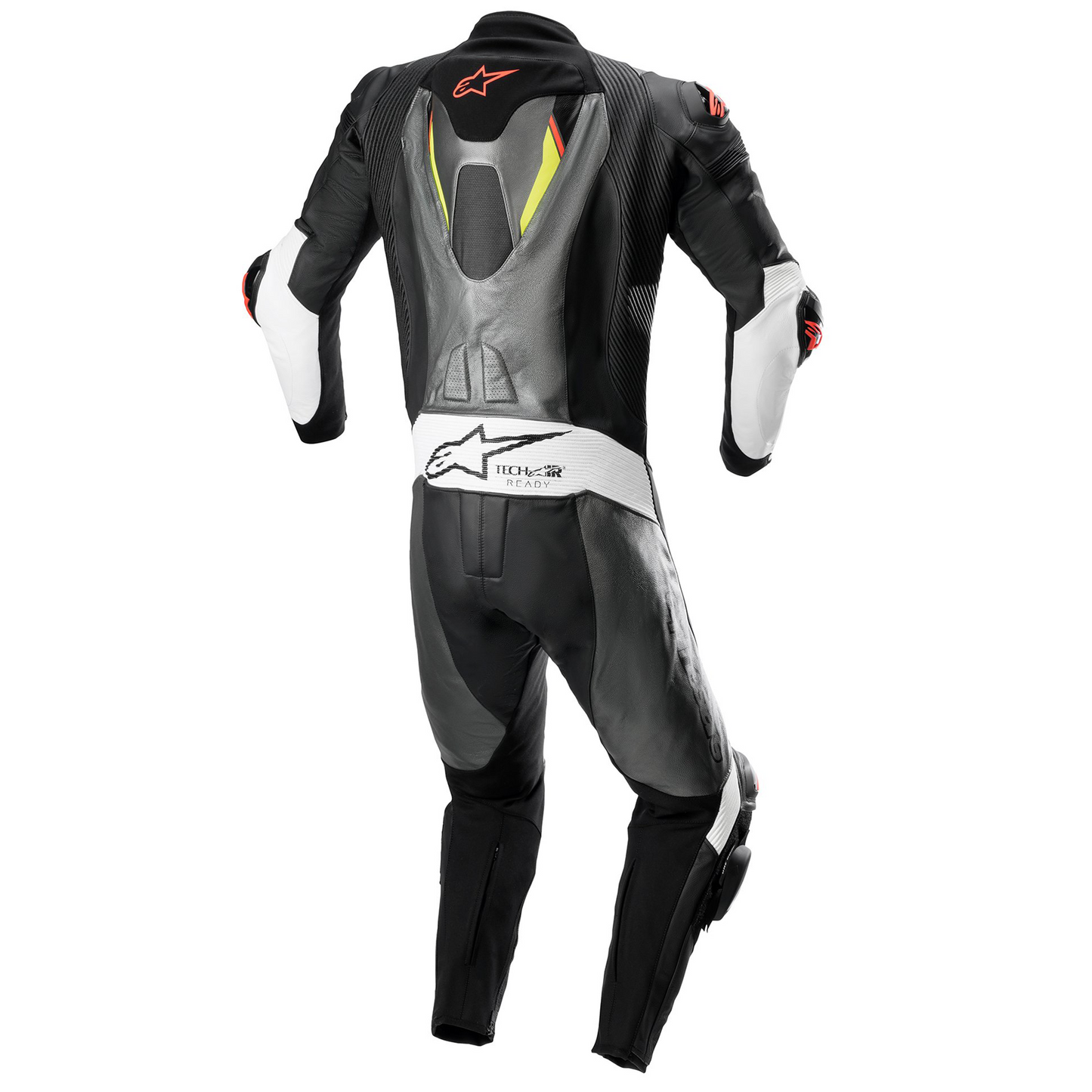 Alpinestars Alpinestars Missile V2 Ignition 1 Piece Leather Suit Met Gry/Blk/Yel/Red Flo - Side View