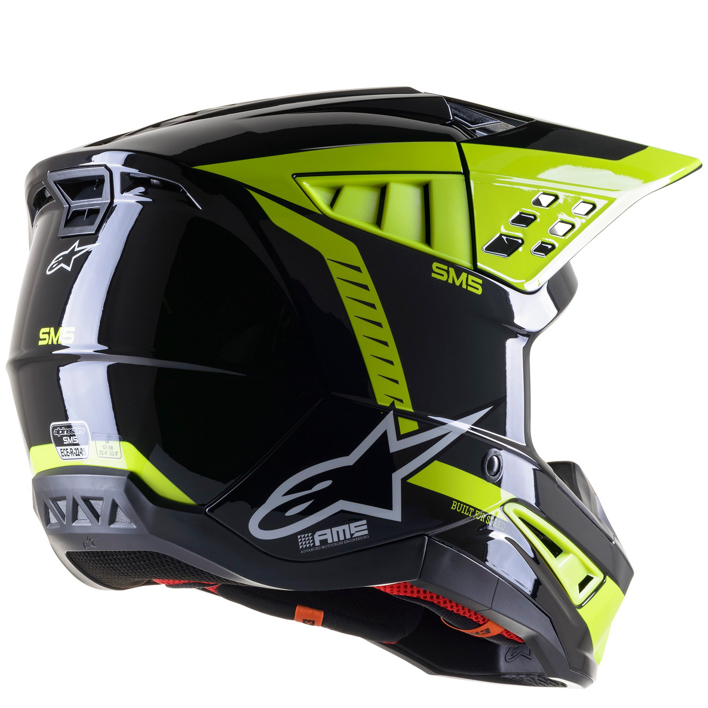 Alpinestars Alpinestars S-M5 Beam - Black/Anthracite/Yellow Flo Glossy (1151) - Rear View