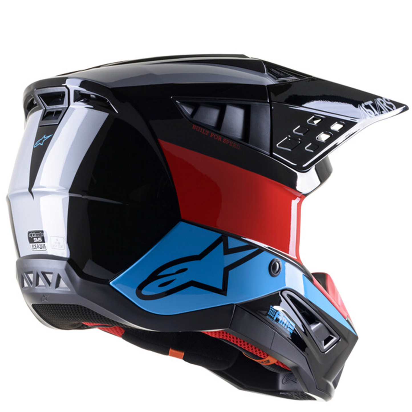 Alpinestars Alpinestars S-M5 Bond - Black/Red/Cyan Glossy (1377) - Side View