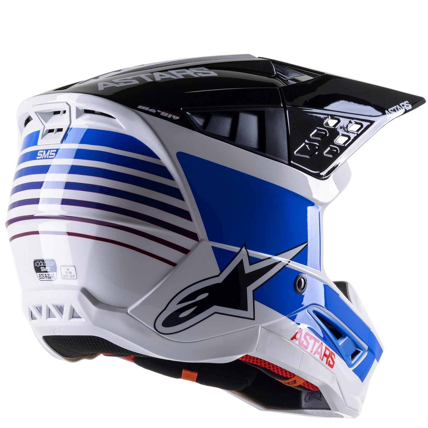 Alpinestars Alpinestars S-M5 Speed - White/Dark Blue/Red Gloss (2739) - Side View