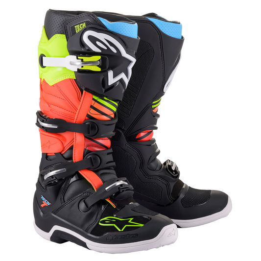 Alpinestars Tech 7 Motorcross Boots - Black/Yellow Flo/Red Flo (1538)