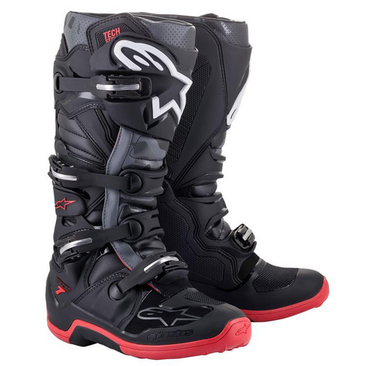 Alpinestars Tech 7 Motorcross Boots - Black/Cool Grey/Red (1153)