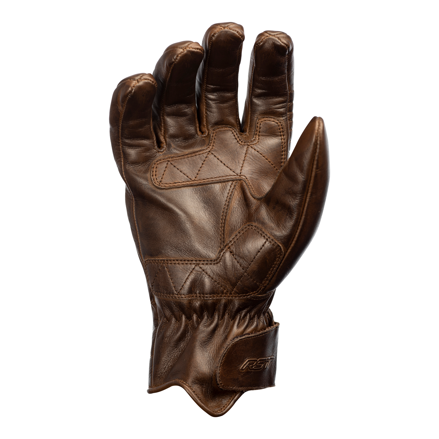 RST RST IOM TT Hillberry Classic Leather Riding Gloves - CE APPROVED - Brown - Side View