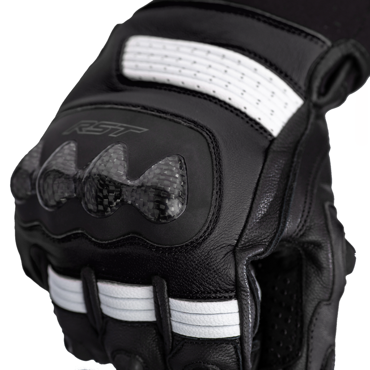 RST Freestyle 2 Leather Riding Gloves - CE APPROVED - White