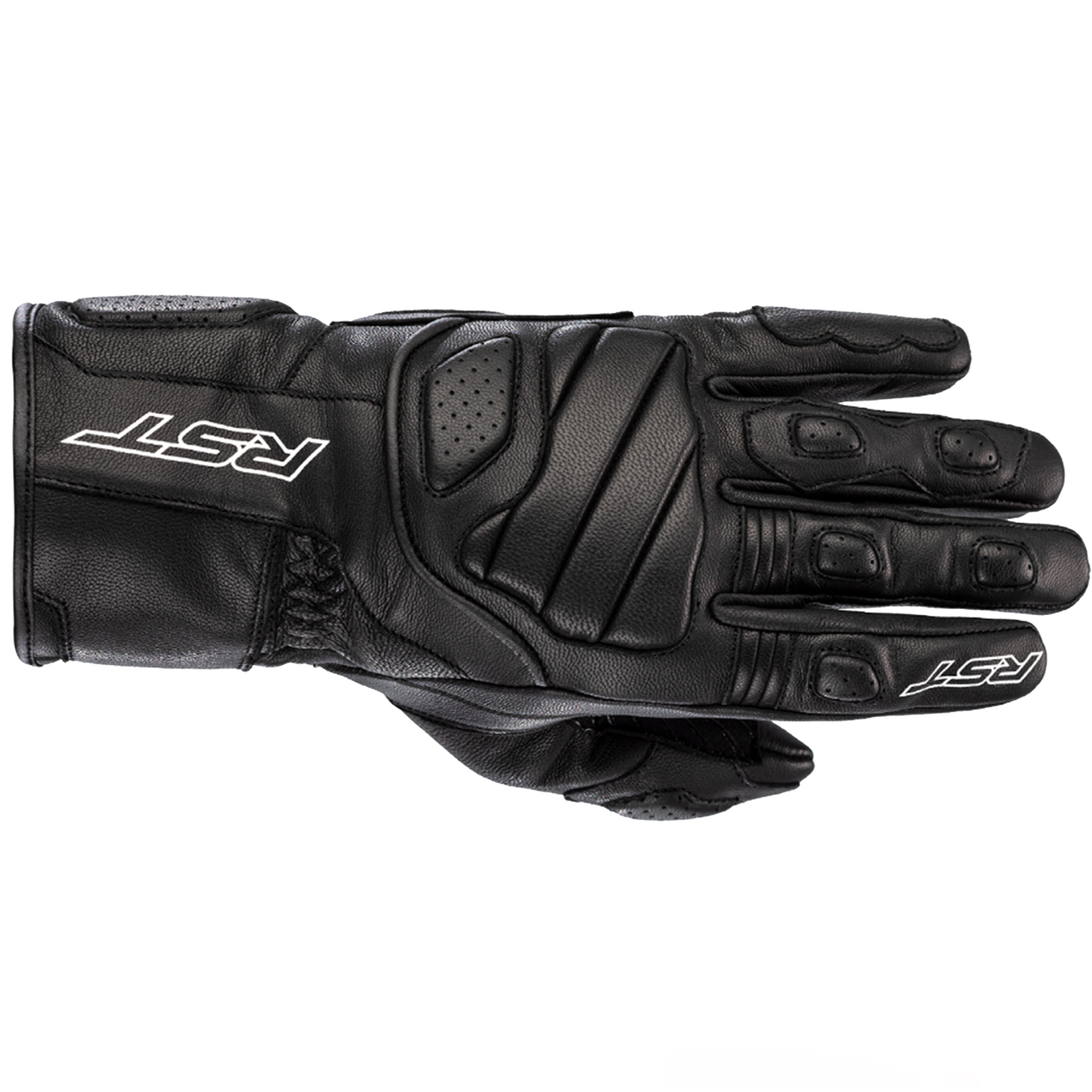 RST Turbine Leather Riding Gloves - CE APPROVED - Black
