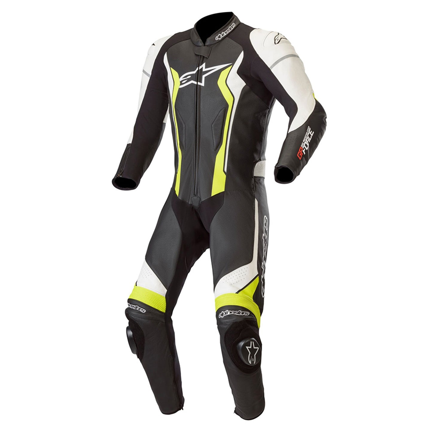 Alpinestars Alpinestars GP Force 1 Piece Suit - Blk/Whi/Yel Flo - Front View
