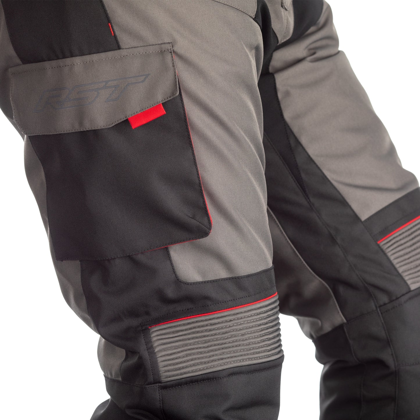 RST Atlas (CE) Men's Waterproof Textile - Regular Length - Jean - Grey / Black / Red