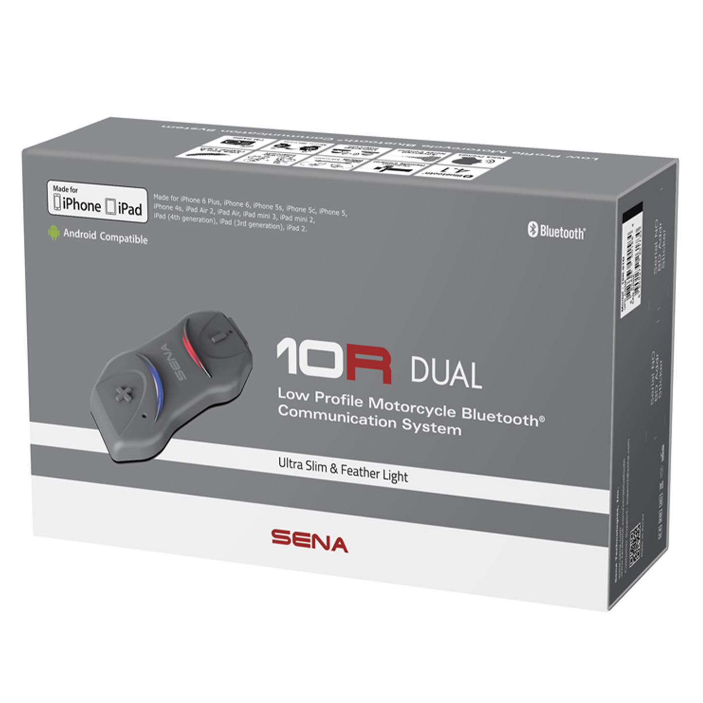Sena Sena Low Profile M/C B/T Communication System Handlebar Dual pack 10R-01D - Front View