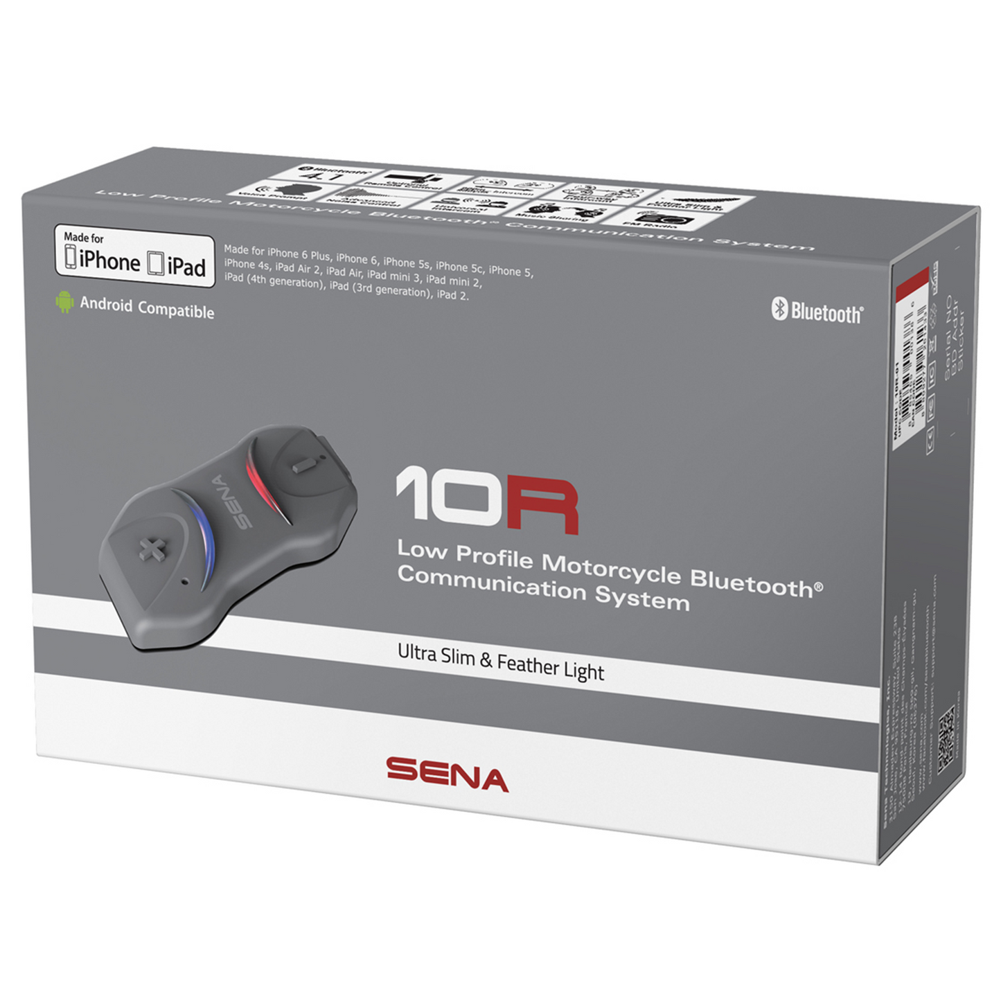 Sena Sena Low Profile M/C B/T Comm System Handlebar-remote not contained 10R-01 - Front View
