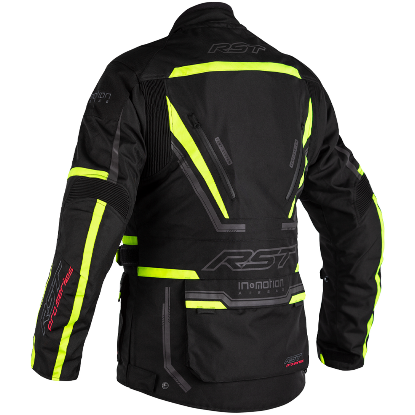RST RST Pro Series Paragon 6 Textile Ladies Jacket - Black/Flo Yellow - Detail View