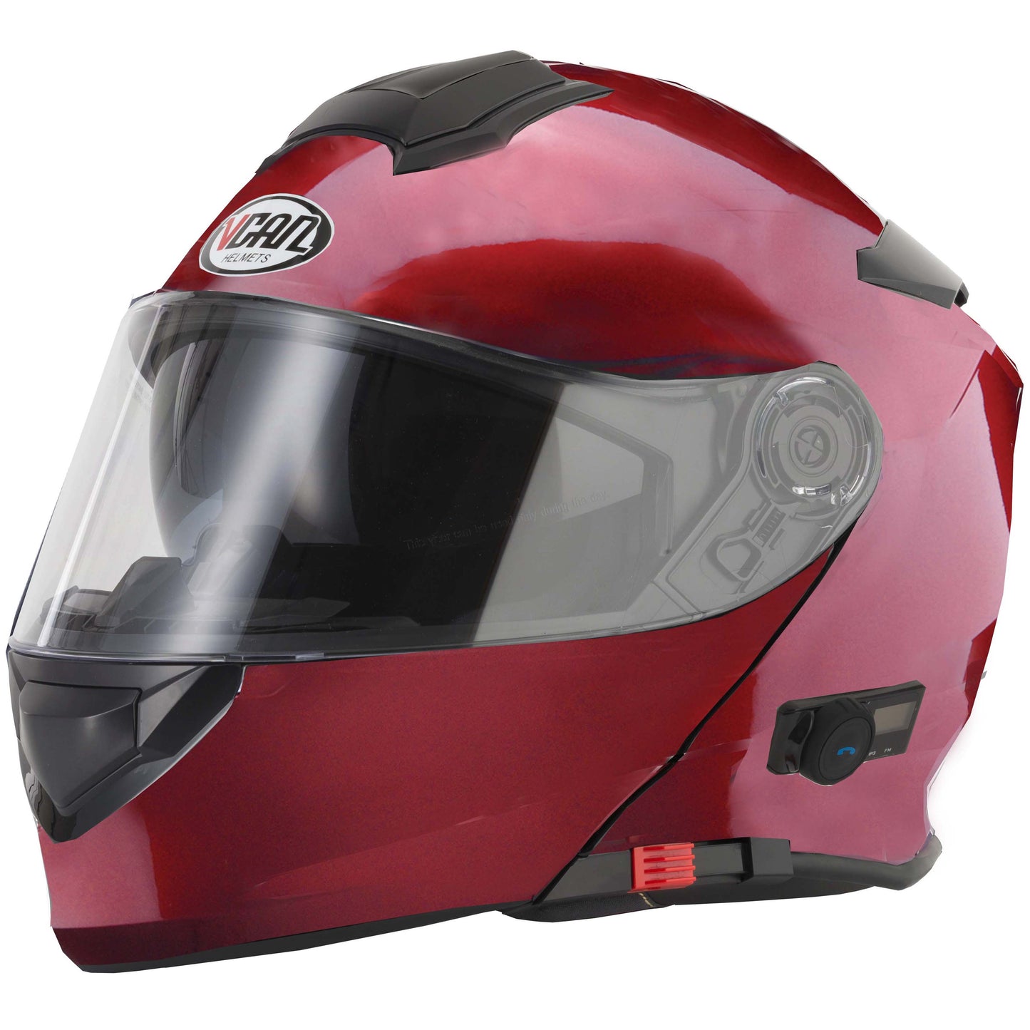 Vcan V271 Blinc Bluetooth - Gloss Burgundy - Free Dark Visor