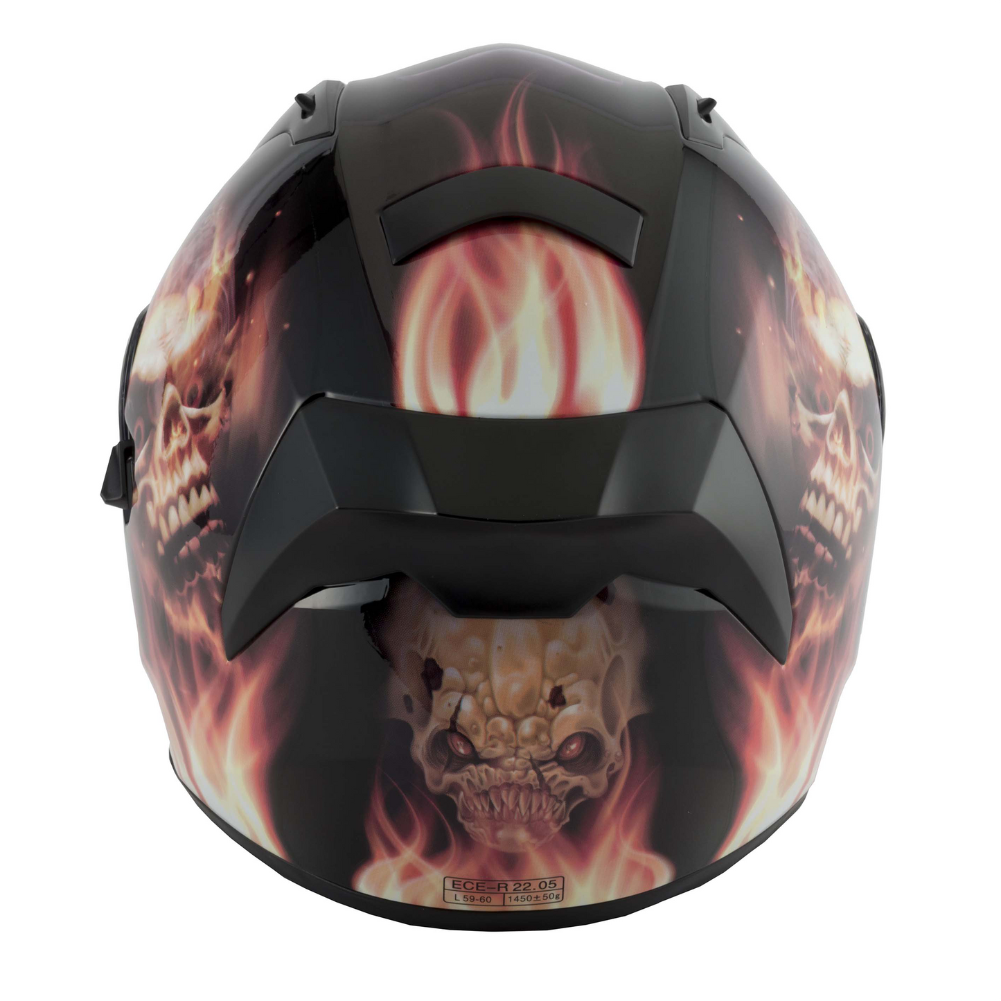 Vcan Vcan V128 - Flame Graphic - Free Dark Visor - View 7