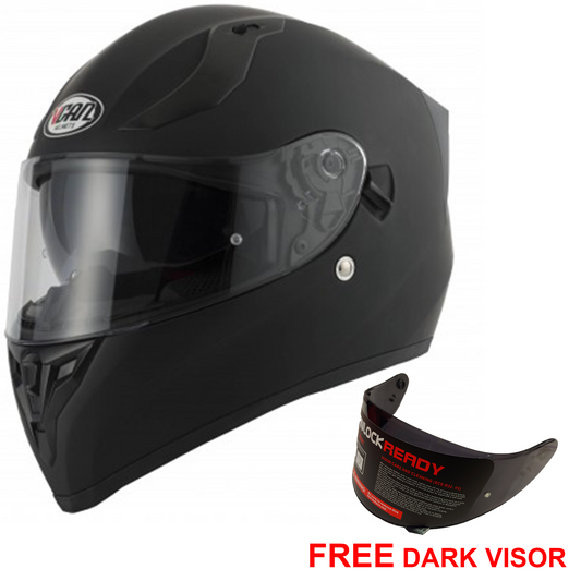 Vcan V128 - Matt Black - Free Dark Visor