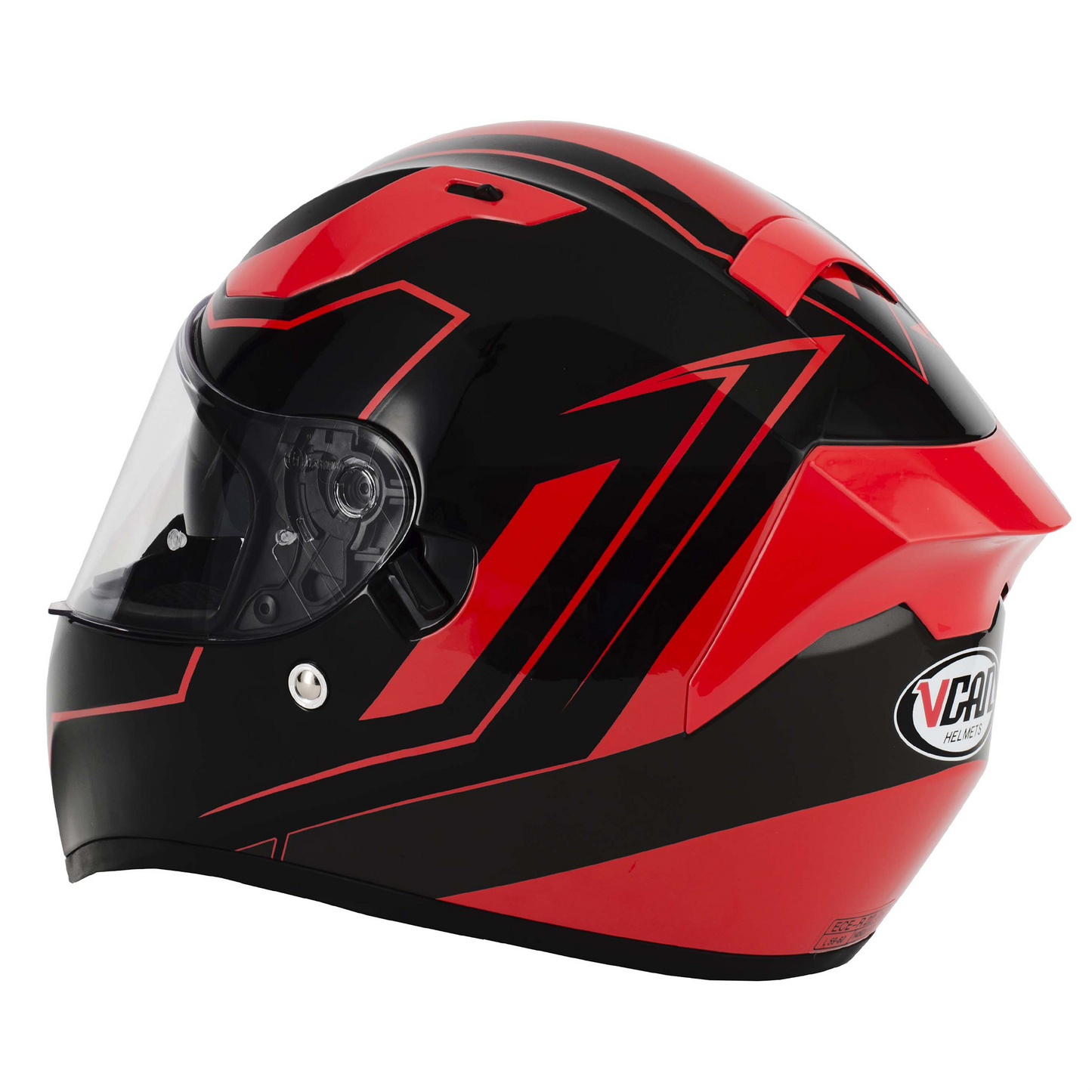 Vcan V128 - Neon Red - Free Dark Visor