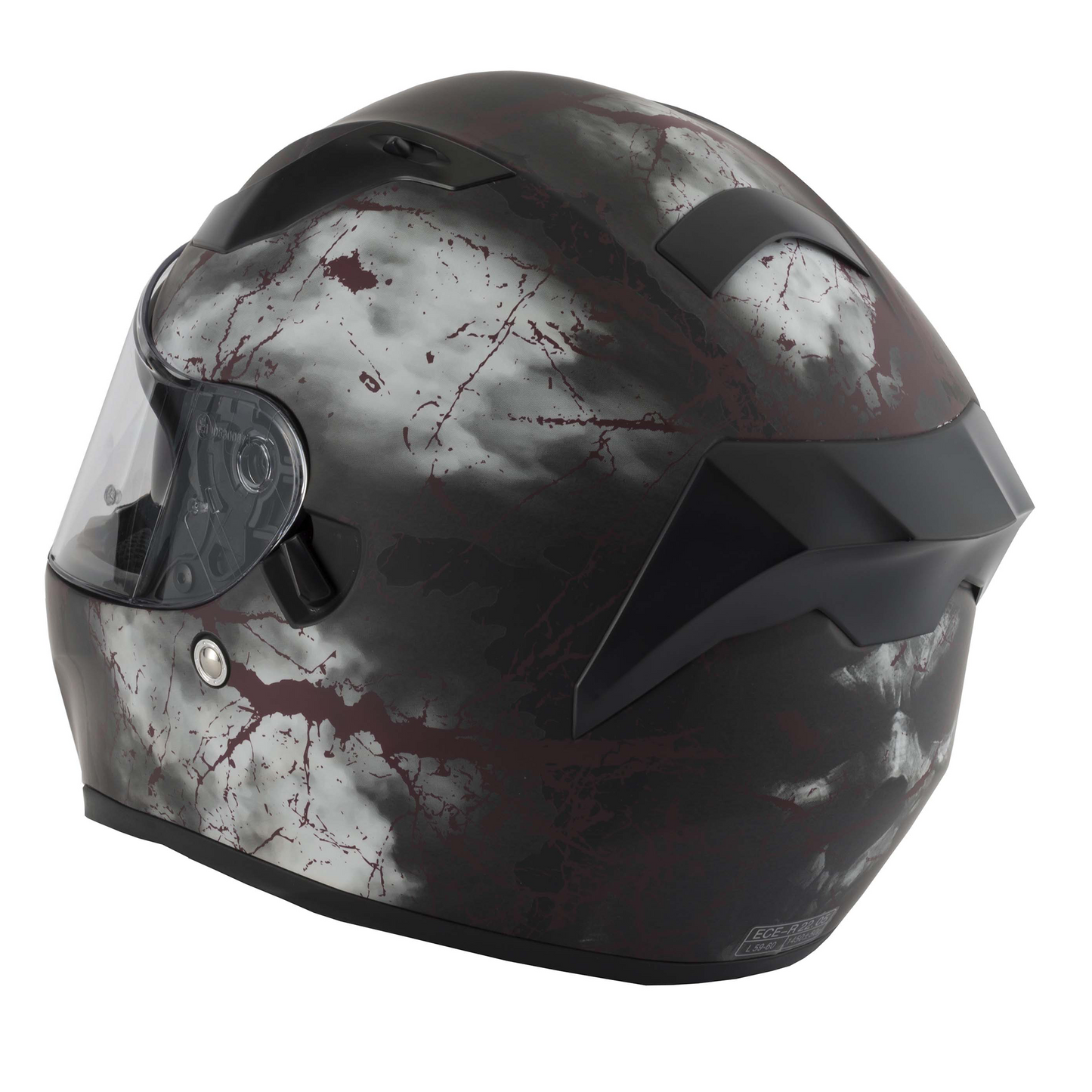 Vcan V128 - Rage Graphic - Free Dark Visor