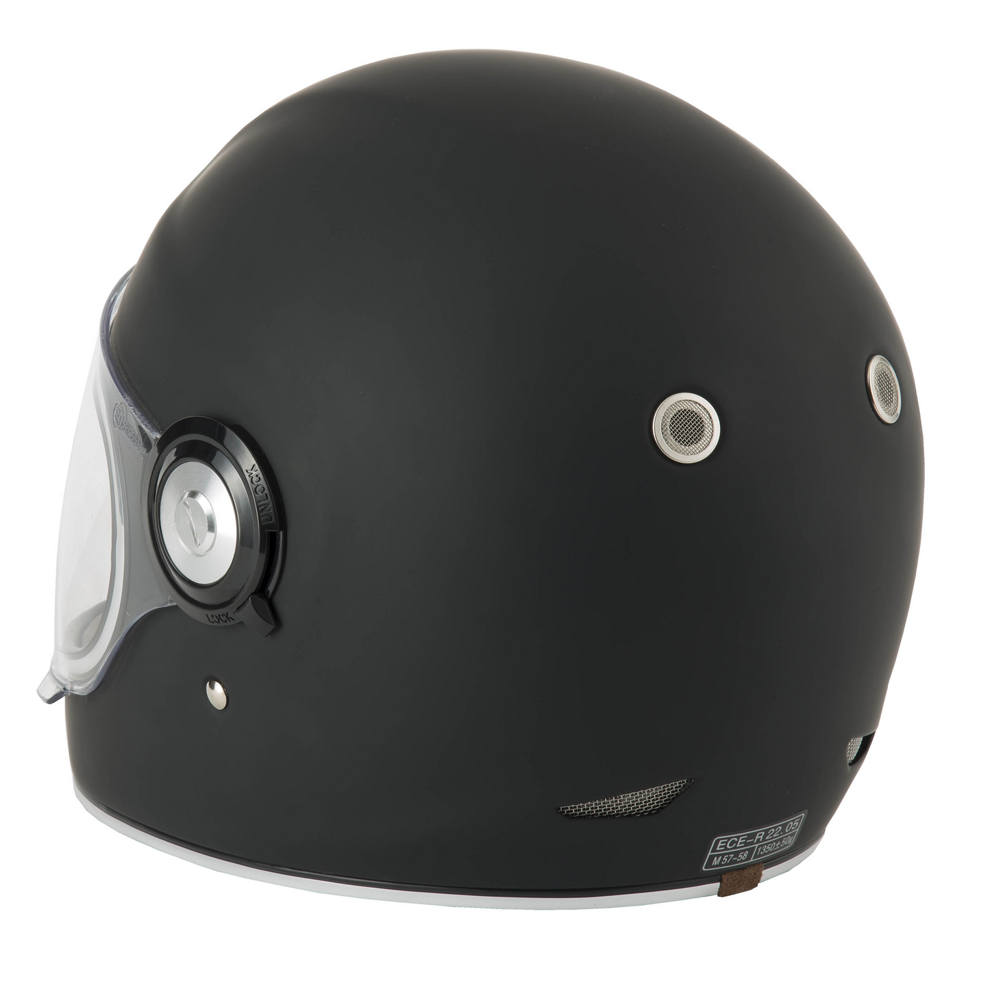 Vcan V135 Retro - Matt Black - Free Dark Visor