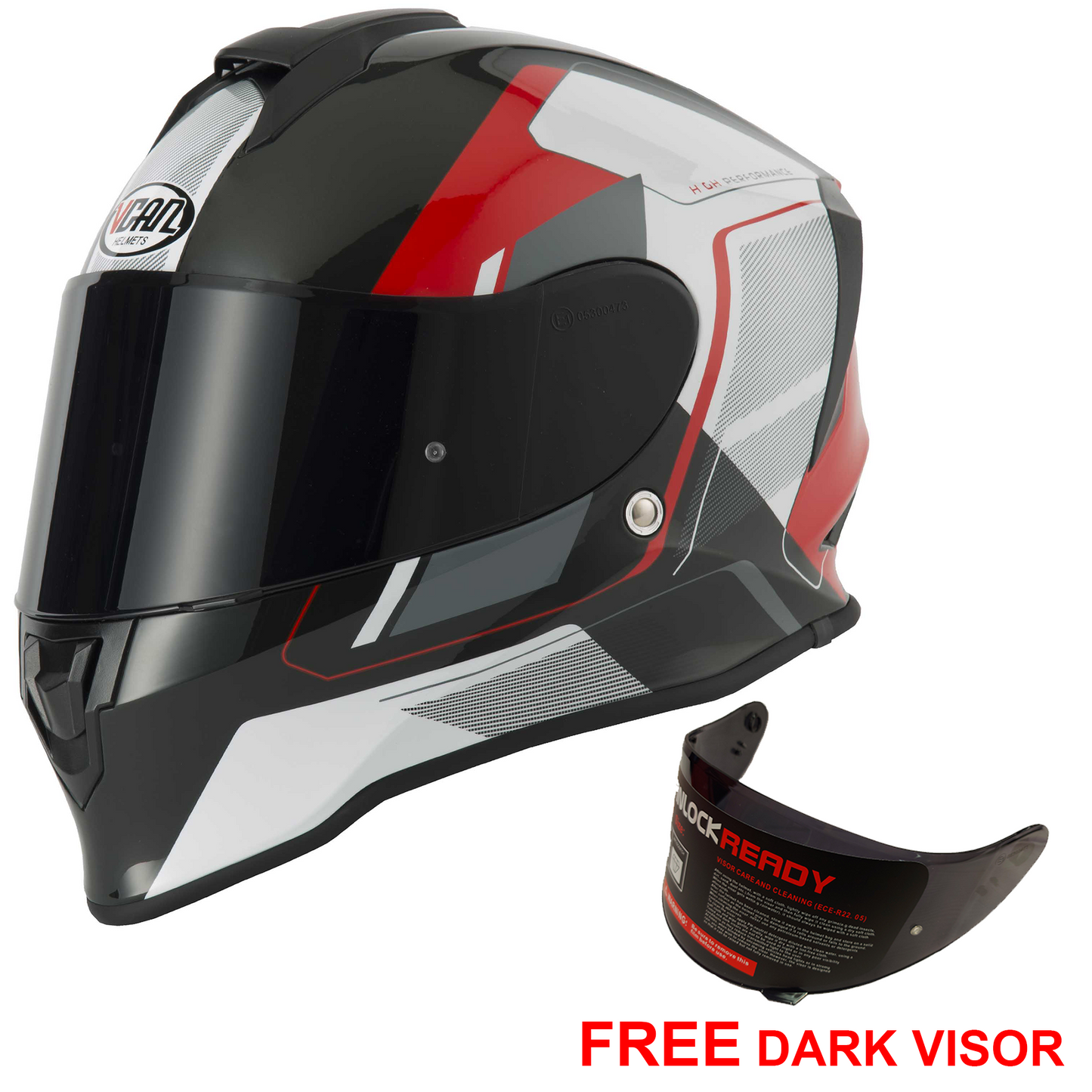 Vcan V151 - Pulsar Red - Free Dark Visor