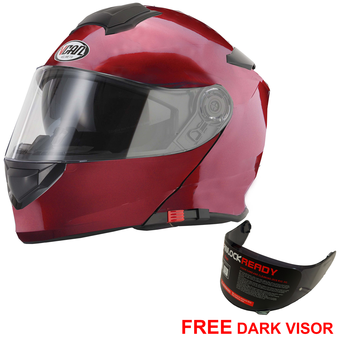Vcan V271 - Gloss Burgandy - Free Dark Visor