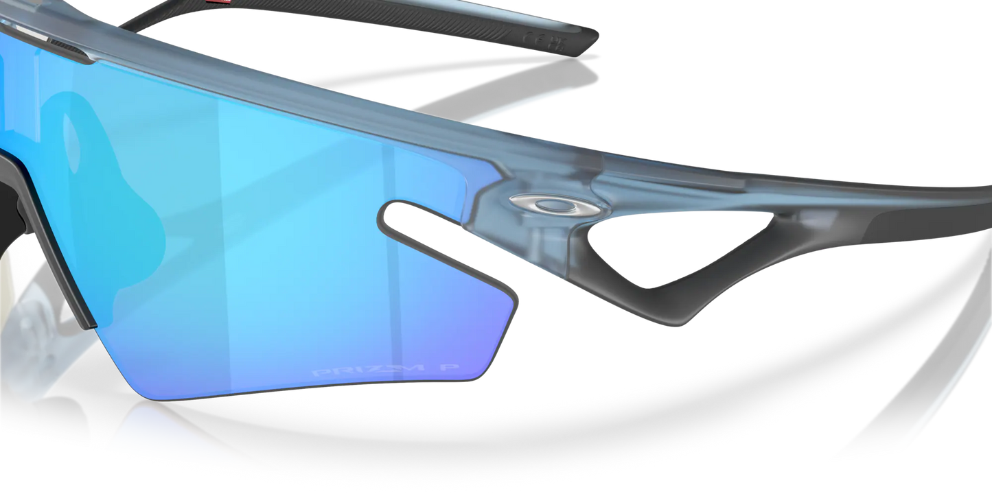 Oakley Sphaera Slash Sunglasses (Matte Trans Stonewash) Prizm Sapphire Polarized Lens