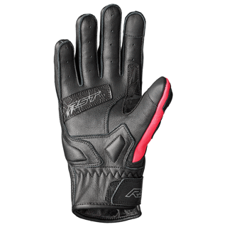 RST Stunt 3 III Ladies Leather Riding Gloves - CE Approved - Black/Pink/Grey