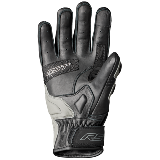 RST Stunt 3 III Leather Riding Gloves - CE Approved - Black/Grey/N.Green