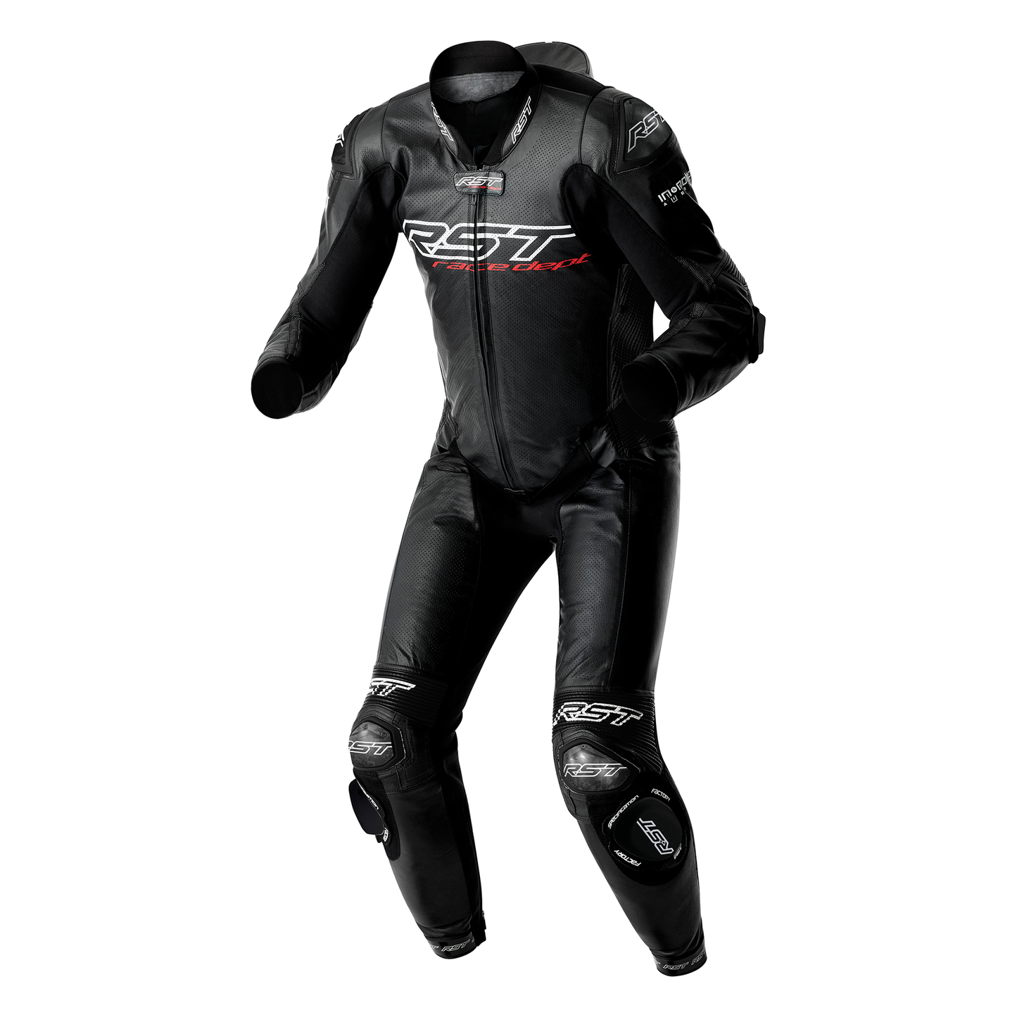 RST Race Dept V4.2 D3O Airbag Kangaroo One Piece Leather Race Suit - Black