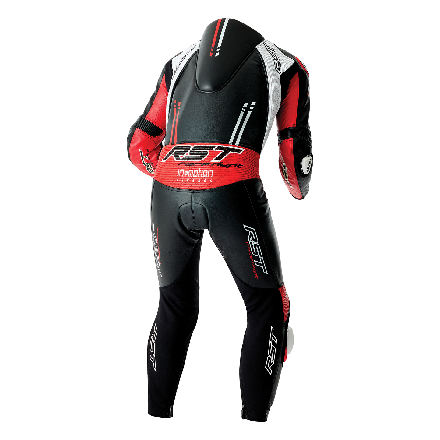 RST Race Dept V4.2 Kangaroo One Piece D3O Airbag Leather Suit - Black / Red / White