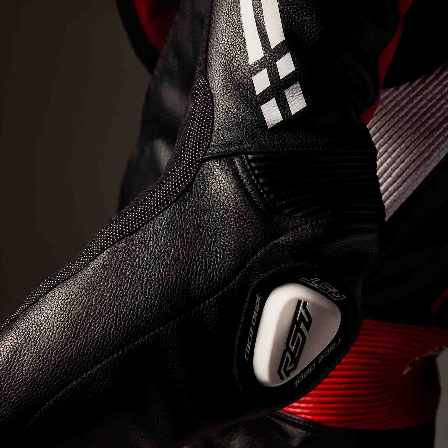 RST Race Dept V4.2 Kangaroo One Piece D3O Airbag Leather Suit - Black / Red / White