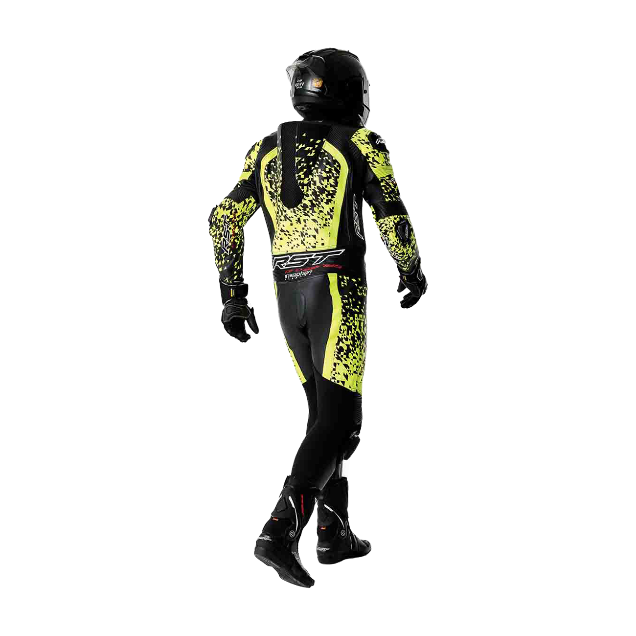 RST RST Pro Series D3O Airbag Leather Suit Black / Flo Yellow - View 13