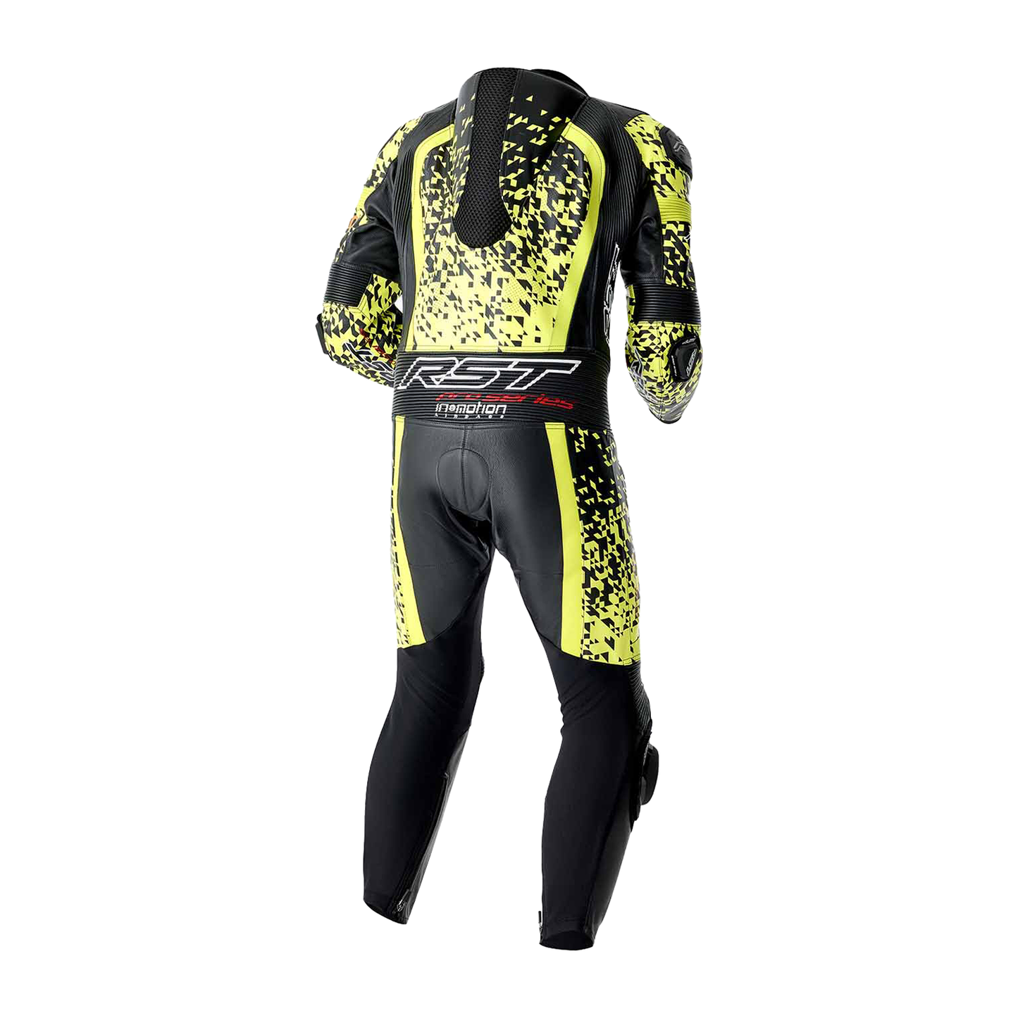 RST RST Pro Series D3O Airbag Leather Suit Black / Flo Yellow - Side View
