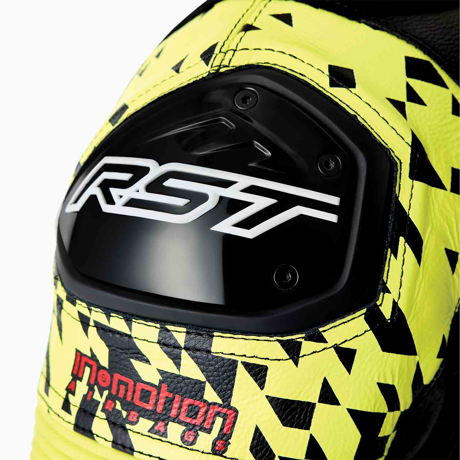 RST RST Pro Series D3O Airbag Leather Suit Black / Flo Yellow - Detail View