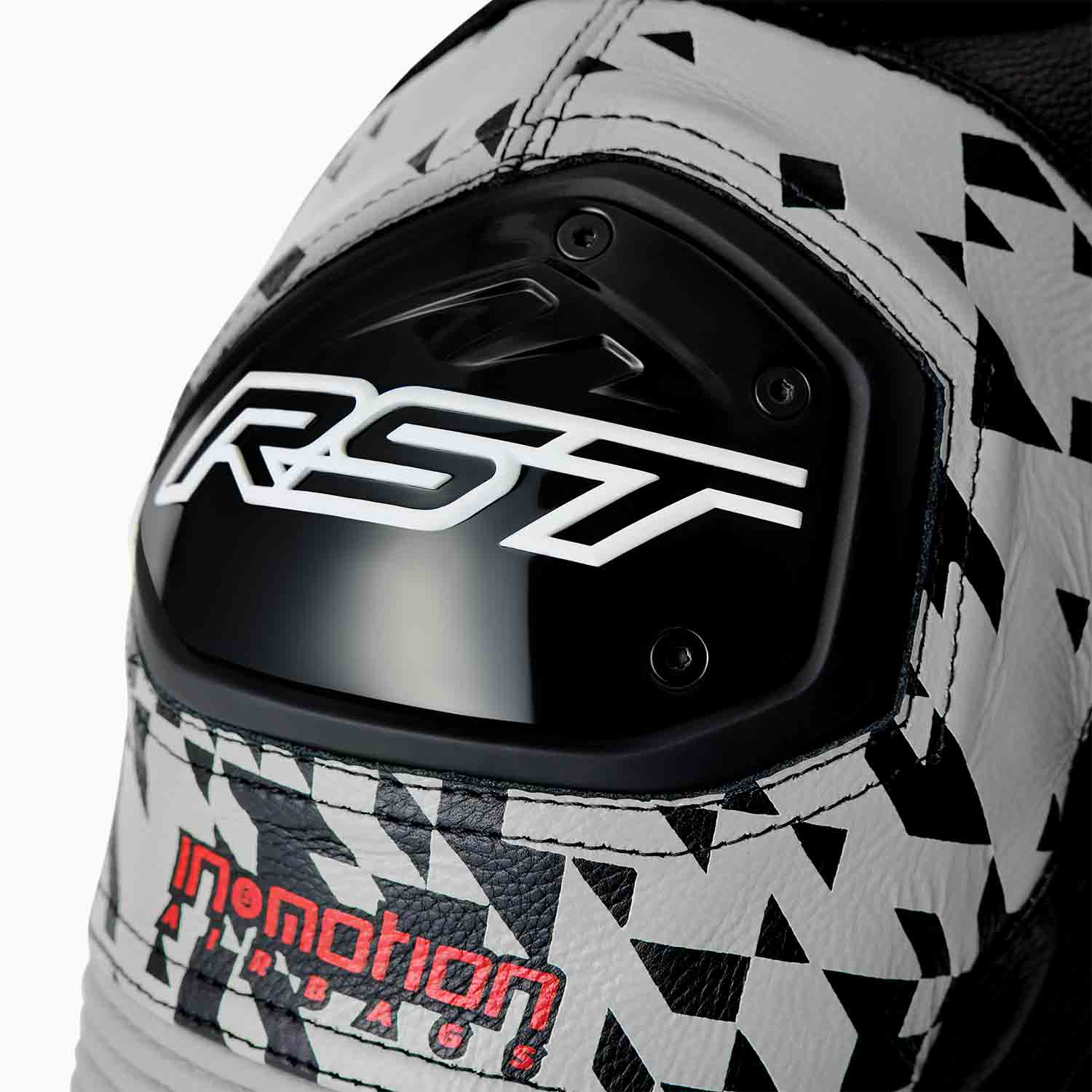 RST RST Pro Series D3O Airbag Leather Suit Black / Silver - Rear View