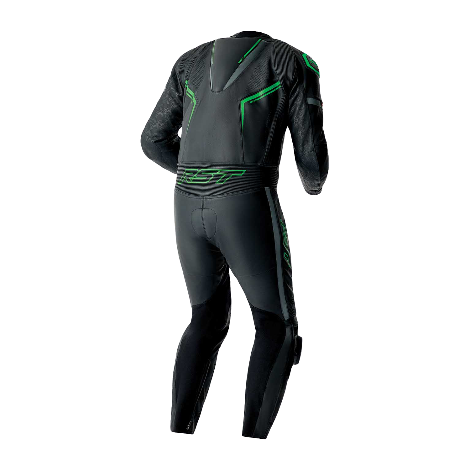 RST RST S1 D30 Leather Suit Black/Flo Green - Side View