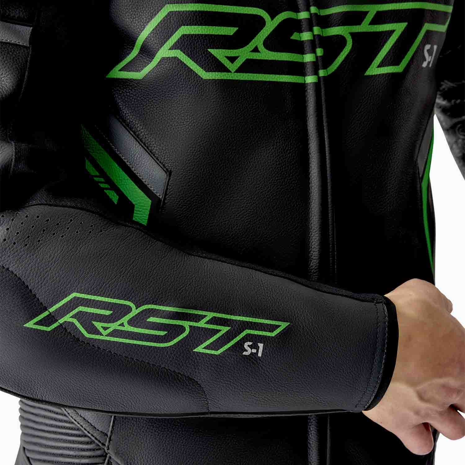 RST RST S1 D30 Leather Suit Black/Flo Green - Interior View
