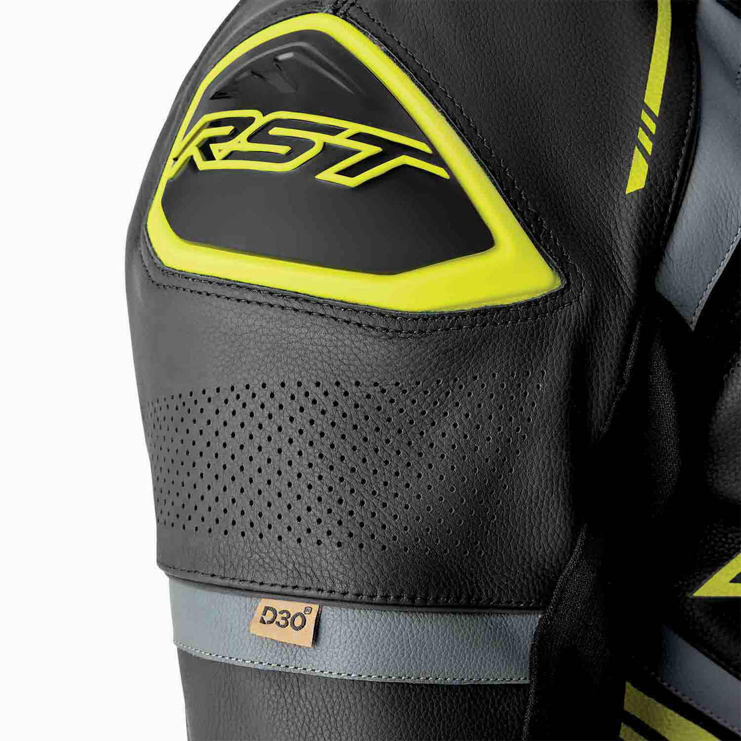RST RST S1 D30 Leather Suit Black/Grey/Flo Yellow - Interior View