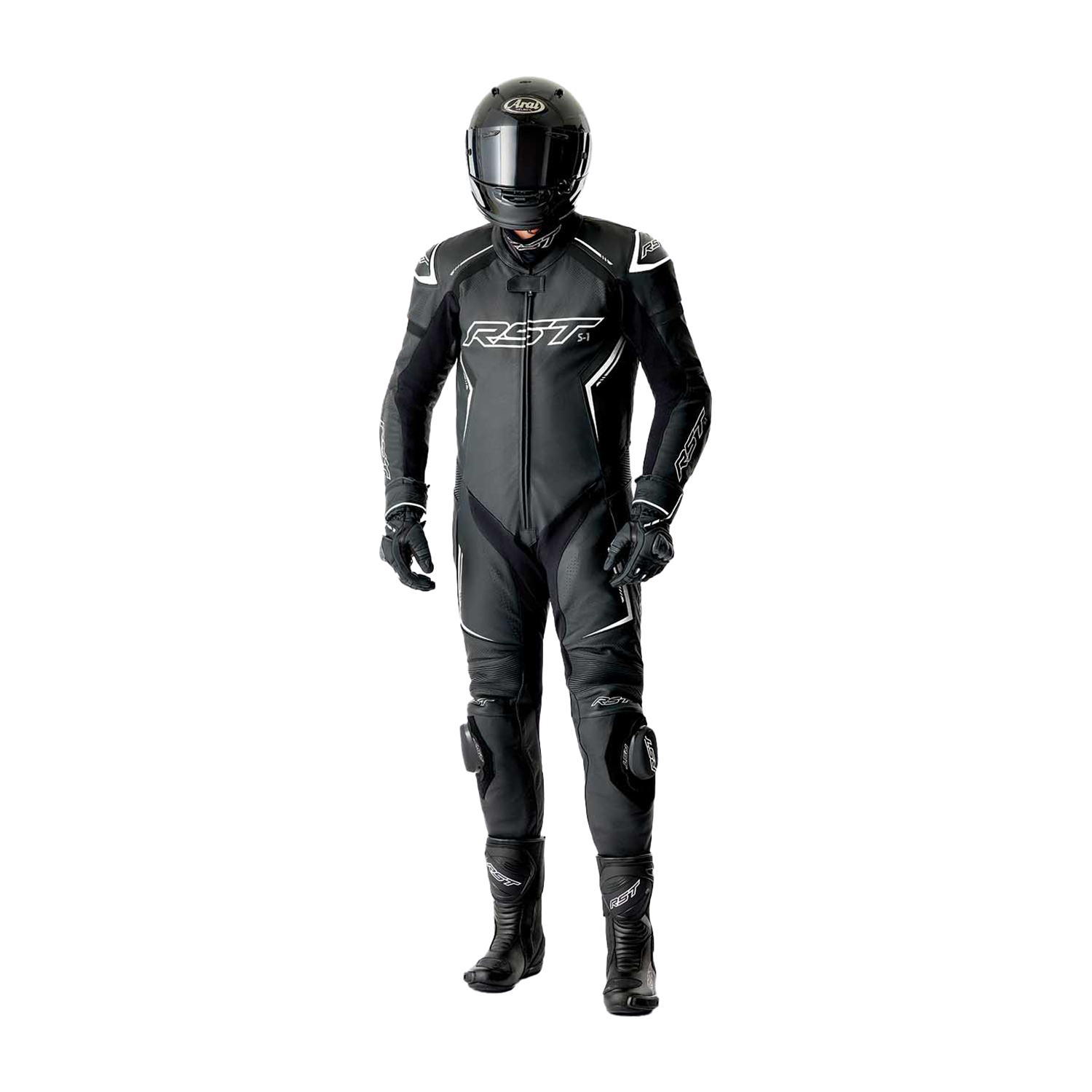 RST RST S1 D30 Leather Suit Black/White - View 9