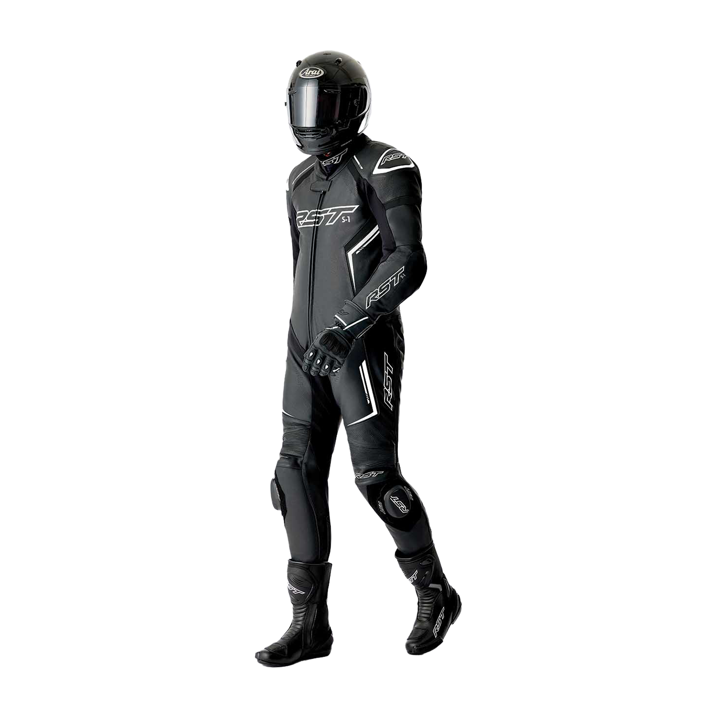 RST RST S1 D30 Leather Suit Black/White - Detail View