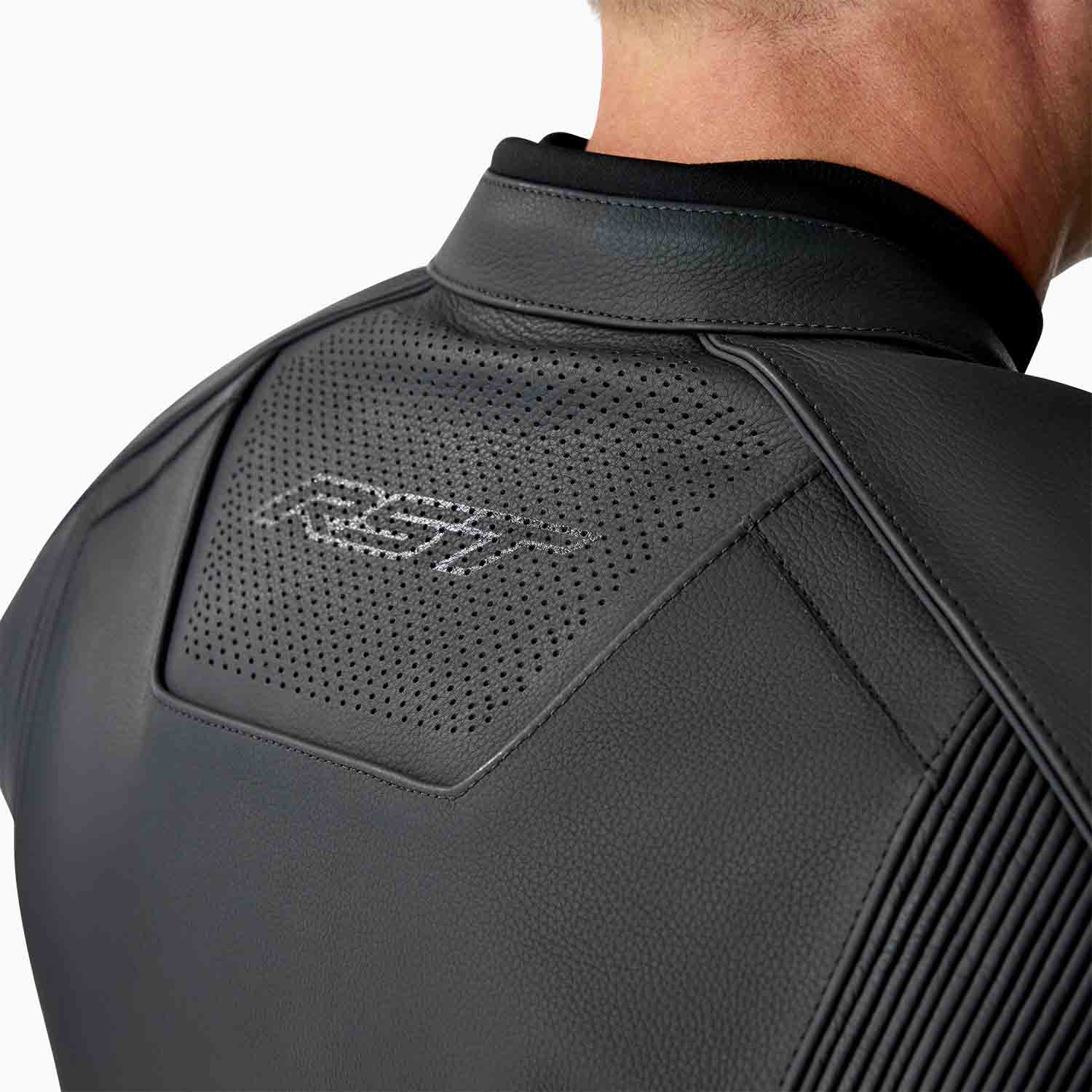RST RST S1 D30 Men's Leather Jacket - Black/Black - Rear View