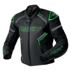 RST S1 D3O Men's Leather Jacket - Black / Grey / Flo Green
