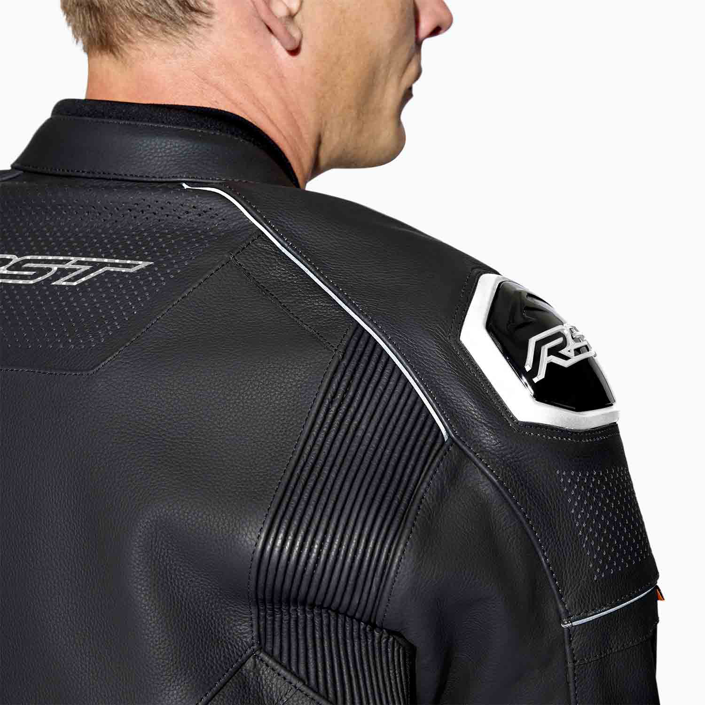 RST RST S1 D30 Men's Leather Jacket - Black / White - Interior View