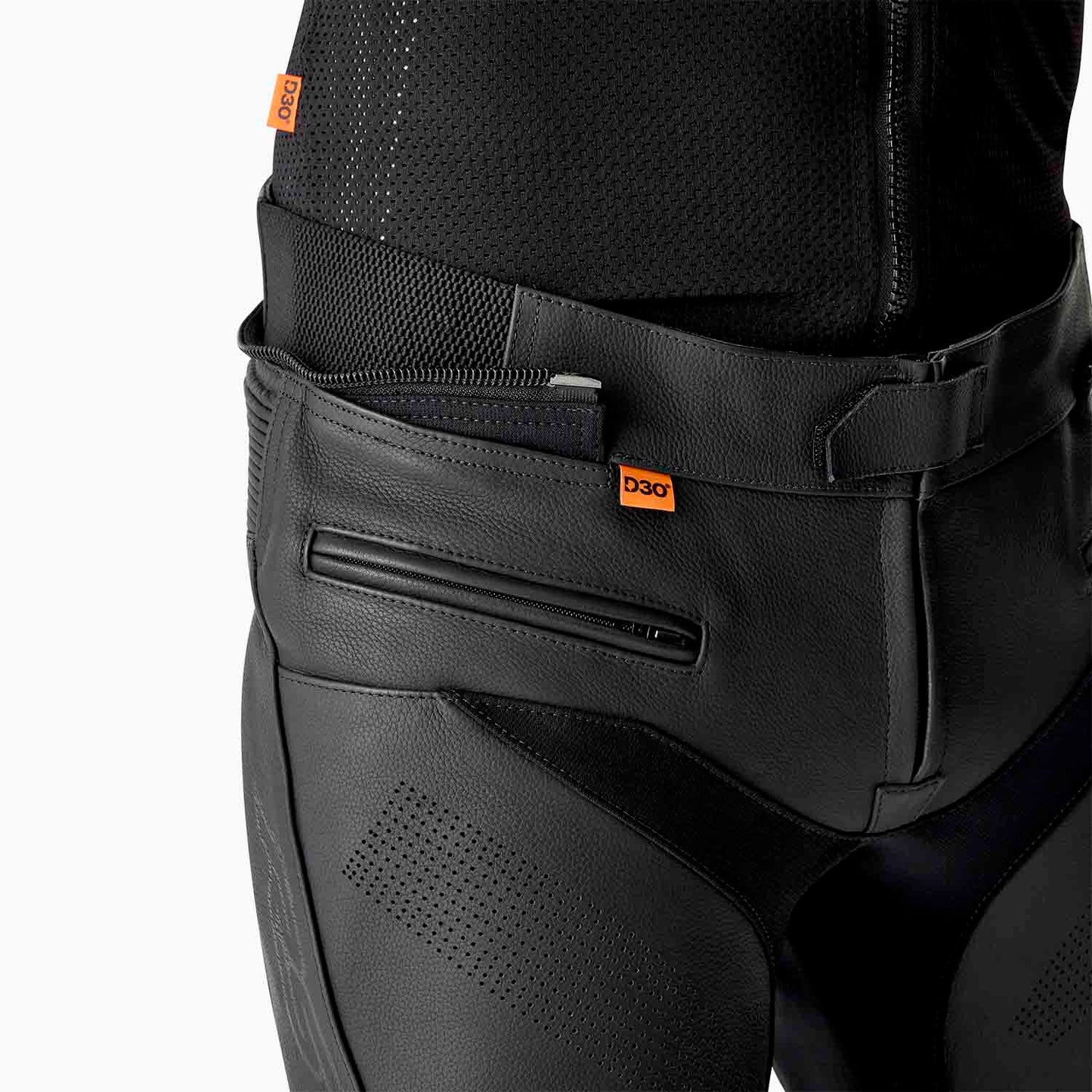 RST RST S1 D30 Men's Short Leg Leather Pants - Black/Black - Detail View