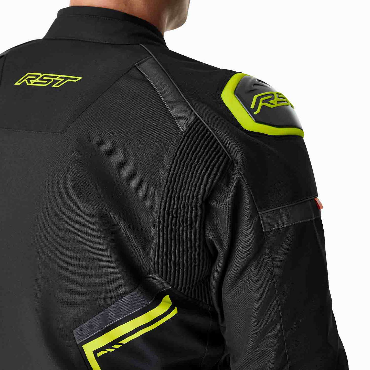 RST RST S1 D30 Textile Jacket - Black/Grey/Flo Yellow - Rear View