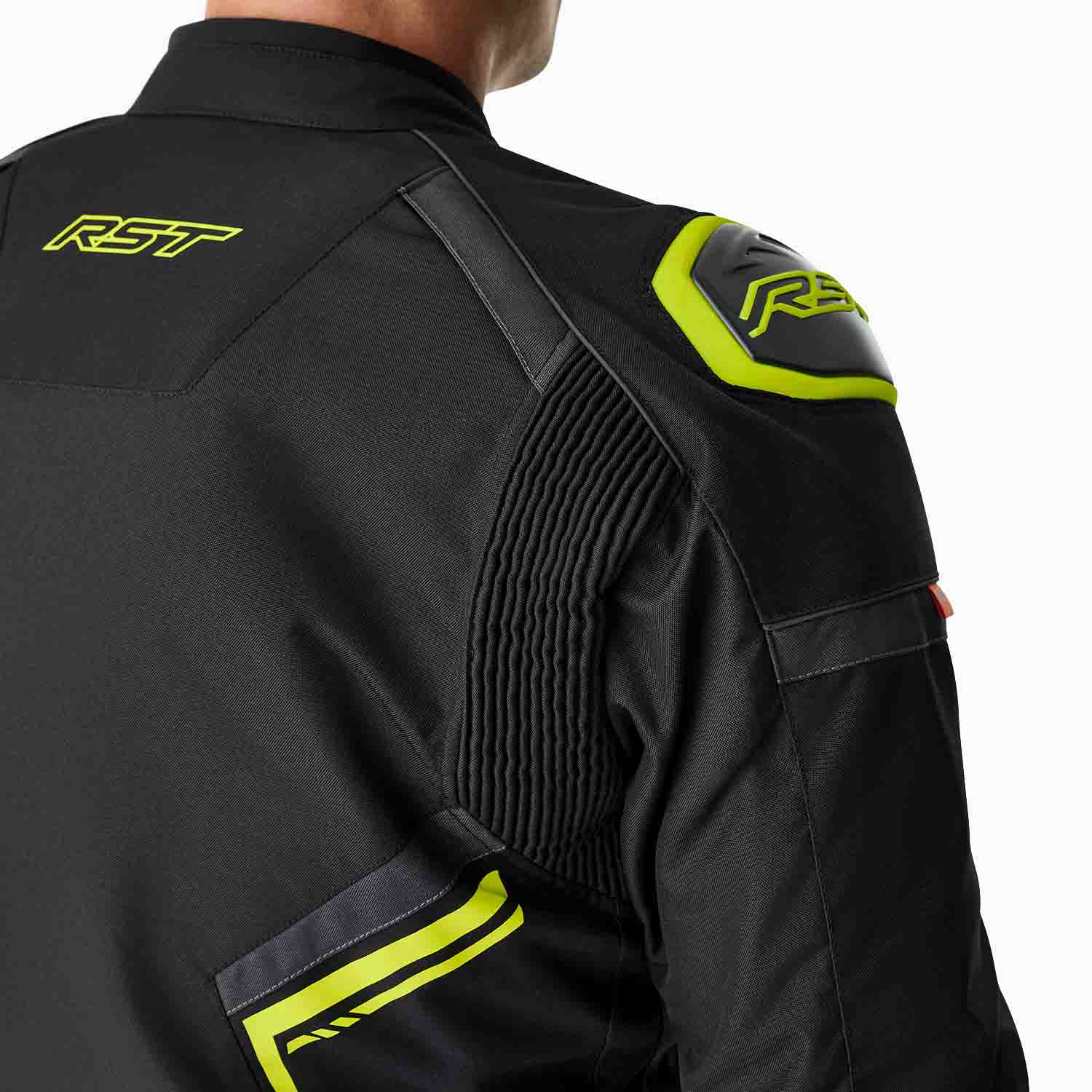 RST RST S1 D30 Textile Jacket - Black/Grey/Flo Yellow - Rear View
