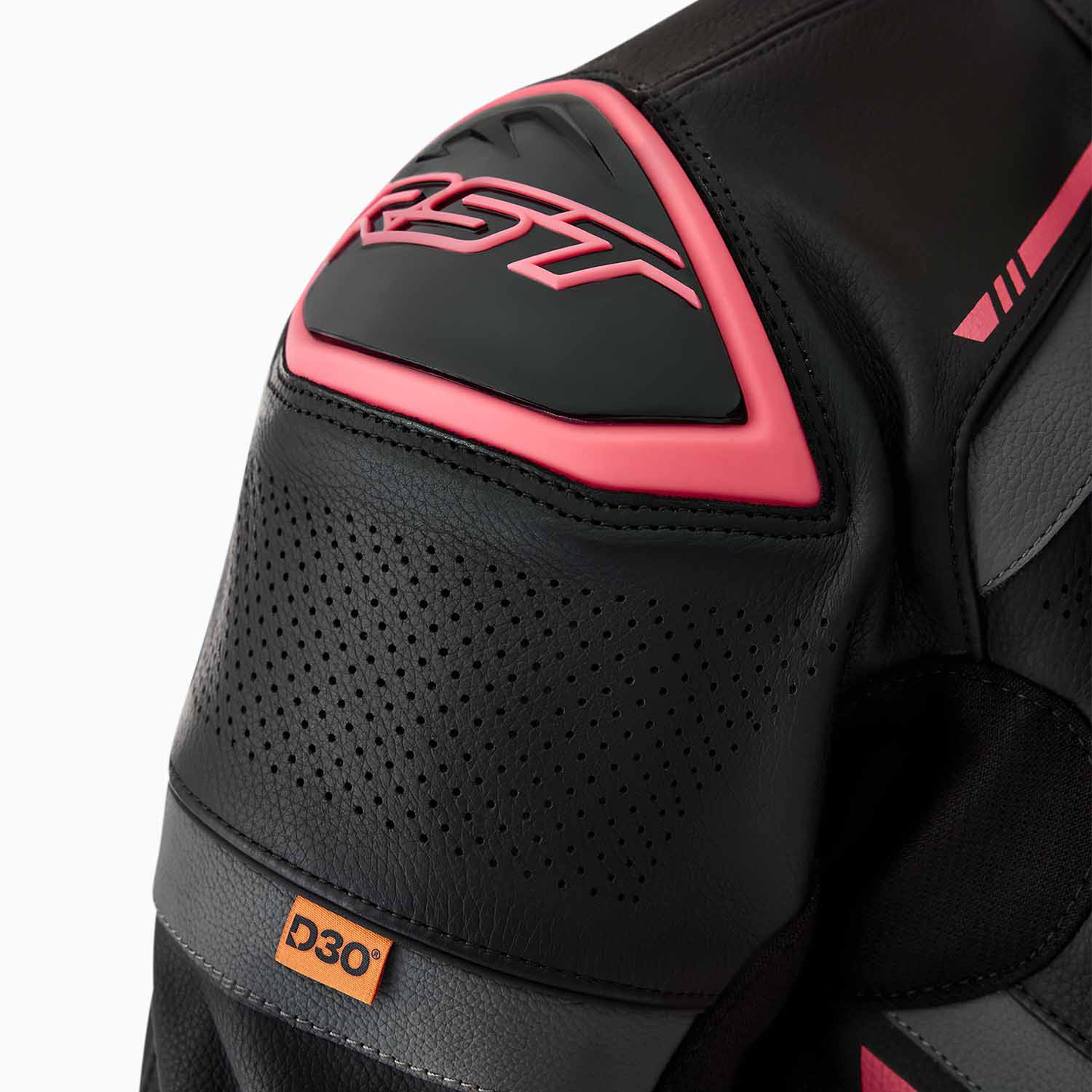 RST RST S1 D30 Ladies Leather Jacket - Black/Flo Pink - Interior View