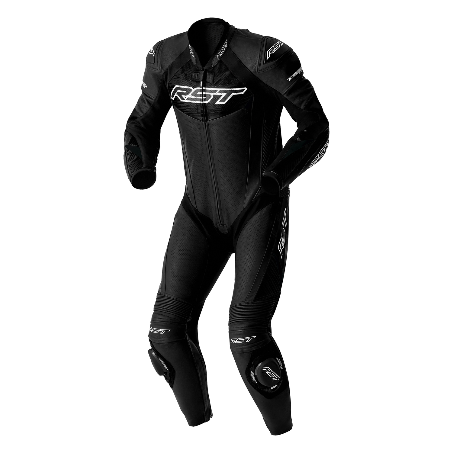 RST RST Tractech Evo D30 Leather Suit Black / White - Front View