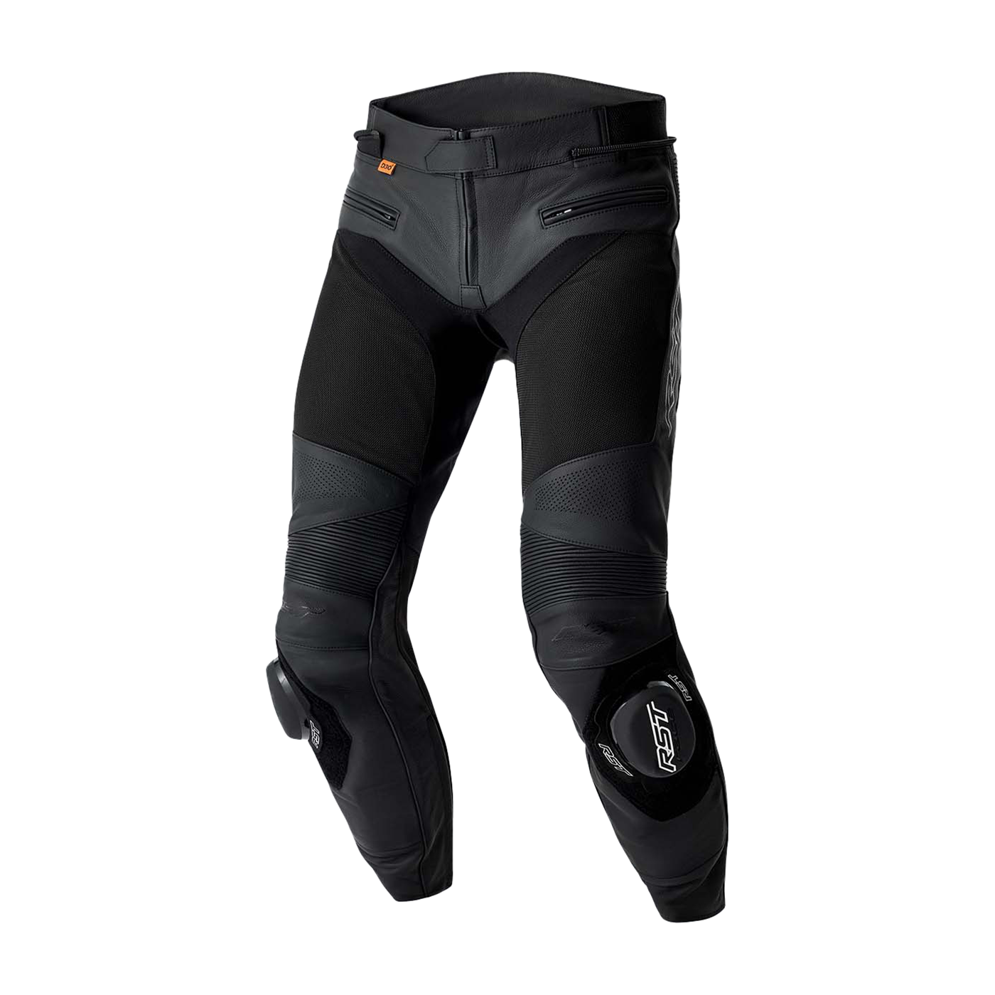 RST S1 Mesh D3O Leather Pants - Black/Black