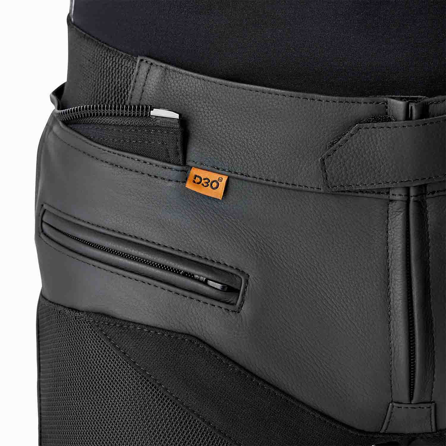 RST S1 Mesh D3O Leather Pants - Black/Black